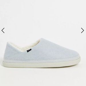 TOMS Ezra borg fleece slippers with folding back in gray 8